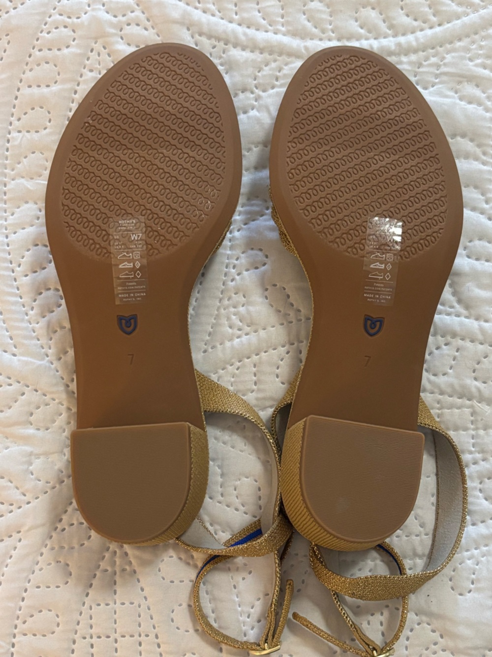 NEW Rothy’s The Knot Sandal in Color Golden Sun | Size 7 - Picture 8 of 10